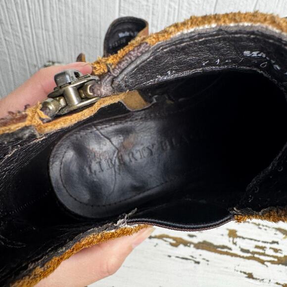 Liberty Black Size 6 Brown Distressed Botties Round Toe Leather Boot Made Mexico - Picture 11 of 14